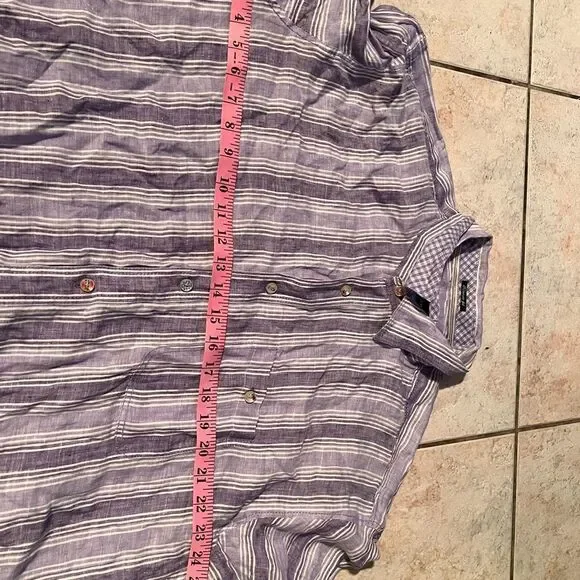 bugatchi purple mens dress shirt plaid button up shirt school boy - Picture 5 of 11